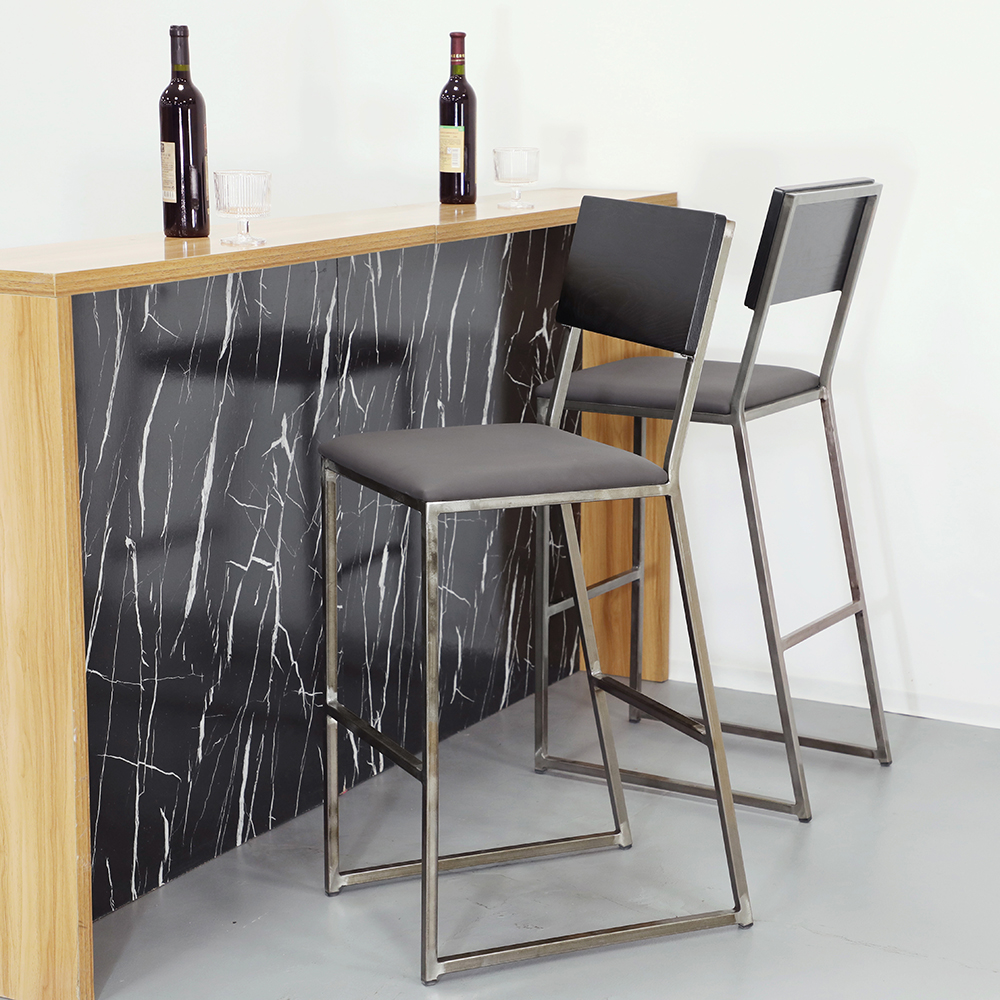 gunmetal style bar stool chair design